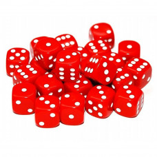 D6 Spot Dice - 12mm Red with white dots