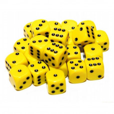 D6 Spot Dice - 12mm Yellow and black dots