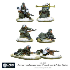 German Heer Panzerschreck, Flamethrower and Sniper teams - Winter